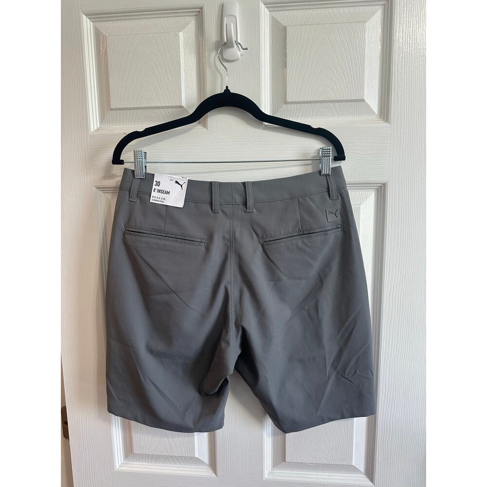 Puma NWT Dealer 8” Shorts Golf Gray Men’s Sz 30 Active Athletic - Picture 7 of 9
